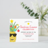 Uitnodiging voor kerstzomervakantie ananas (Staand voorkant)