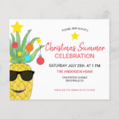 Uitnodiging voor kerstzomervakantie ananas (Voorkant)