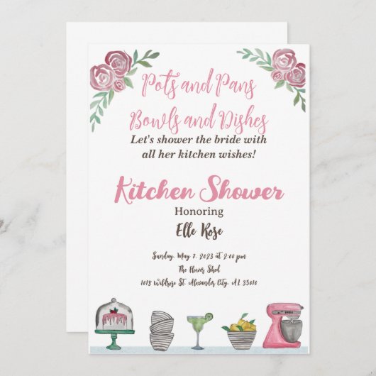 Uitnodiging voor keukendouche (Voorkant / Achterkant)