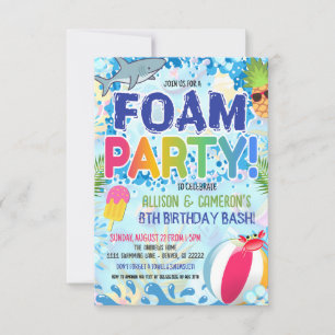 Uitnodiging voor kids foamfeest