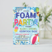 Uitnodiging voor kids foamfeestje (Staand voorkant)