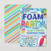 Uitnodiging voor kids foamfeestje (Voorkant / Achterkant)