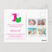 Uitnodiging voor kikkerfeestje 1e verjaardag (Achterkant)