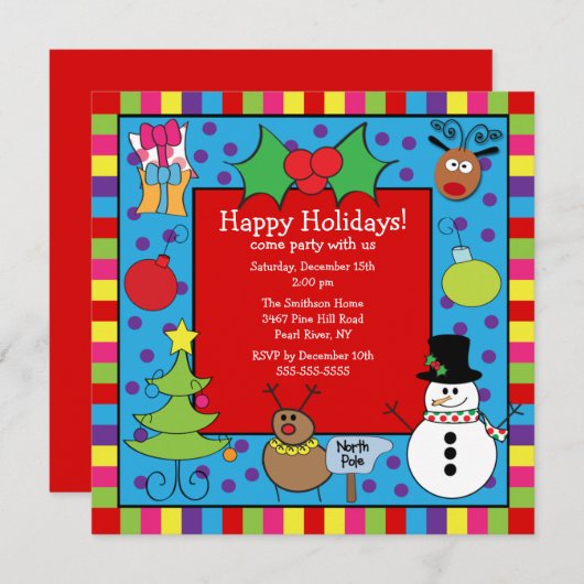 Uitnodiging voor Kinder feestdag (Voorkant / Achterkant)