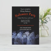 Uitnodiging voor kinder Halloween spookfeest (Staand voorkant)