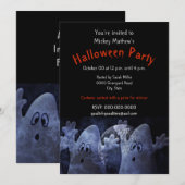 Uitnodiging voor kinder Halloween spookfeest (Voorkant / Achterkant)
