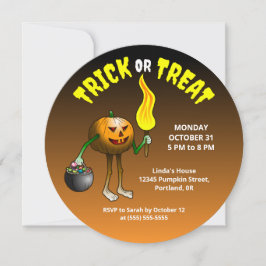 Uitnodiging voor kinder Halloween Trick or Treat-f