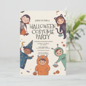 Uitnodiging voor kinder Halloween verkleedfeest (Staand voorkant)