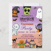 Uitnodiging voor kinder Halloweenfeest (Voorkant)