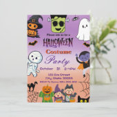 Uitnodiging voor kinder Halloweenfeest (Staand voorkant)