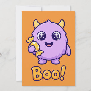 Uitnodiging voor kinder Halloweenfeest met Boo Cut