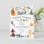 Uitnodiging voor kinder Halloweenfeestje (Staand voorkant)