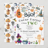 Uitnodiging voor kinder Halloweenfeestje (Voorkant / Achterkant)