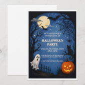 Uitnodiging voor kinder Halloweenfeestje (Voorkant / Achterkant)
