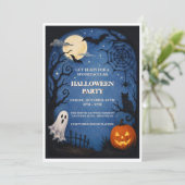 Uitnodiging voor kinder Halloweenfeestje (Staand voorkant)