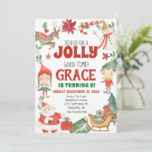 uitnodiging voor Kinder kerstfeestdag; (Staand voorkant)