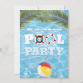 Uitnodiging voor Kinder poolpartijen - Aangepaste  (Achterkant)