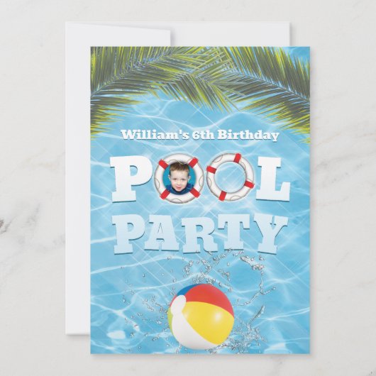 Uitnodiging voor Kinder poolpartijen - Aangepaste (Achterkant)