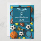 Uitnodiging voor Kinder sportverjaardag (Voorkant)