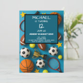 Uitnodiging voor Kinder sportverjaardag (Staand voorkant)