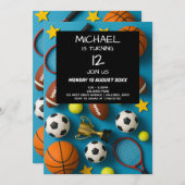 Uitnodiging voor Kinder sportverjaardag (Voorkant / Achterkant)