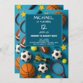 Uitnodiging voor Kinder sportverjaardag (Voorkant / Achterkant)