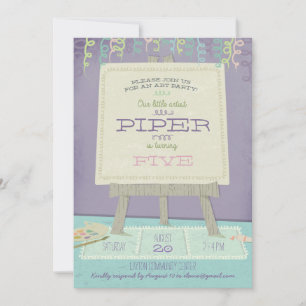 Uitnodiging voor kinderen Art Birthday