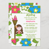 Uitnodiging voor kinderen met een tropische romp (Voorkant / Achterkant)