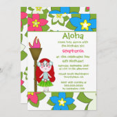 Uitnodiging voor kinderen met een tropische romp (Voorkant / Achterkant)