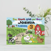 Uitnodiging voor kinderen van boerderijen (Staand voorkant)