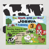 Uitnodiging voor kinderen van boerderijen (Voorkant / Achterkant)