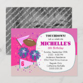 Uitnodiging voor kinderen van de football-Girlpart (Voorkant / Achterkant)