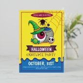 Uitnodiging voor kinderen van de partij Halloween (Staand Voorkant)