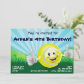 Uitnodiging voor kinderen van het Tennis-feest (Staand voorkant)