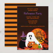 Uitnodiging voor kinderfeestje met Halloween verkl (Voorkant / Achterkant)