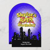 Uitnodiging voor kinderfeestje superhelden - RIP 2 (Voorkant / Achterkant)