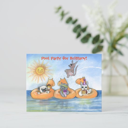 Uitnodiging voor kinderpool (Staand voorkant)