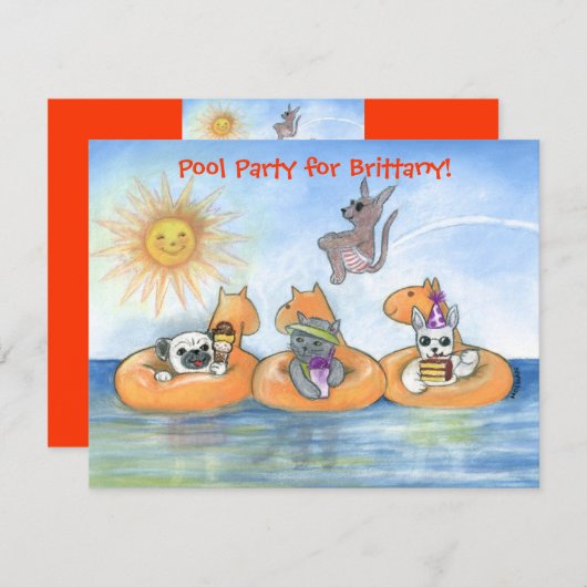 Uitnodiging voor kinderpool (Voorkant / Achterkant)