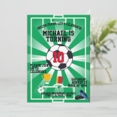 Uitnodiging voor kinderverjaardag: Voetbal koorts, (Staand voorkant)