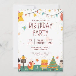 Uitnodiging voor kinderverjaardagsfeest — Whimsica