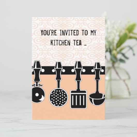Uitnodiging voor Kitchen Tea (Staand voorkant)