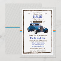Uitnodiging voor klassieke auto vintage baby showe