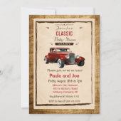 Uitnodiging voor klassieke auto vintage baby showe (Voorkant)