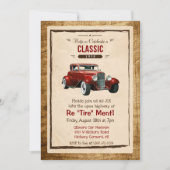 Uitnodiging voor klassieke auto vintage pensioneri (Voorkant)