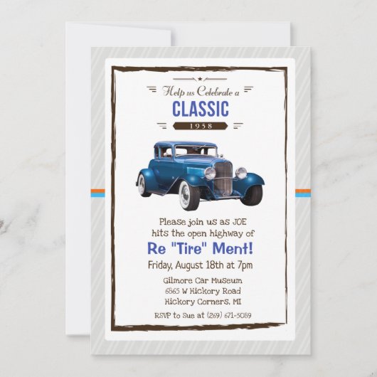 Uitnodiging voor klassieke auto's (Voorkant)