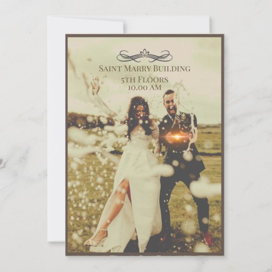 Uitnodiging voor klassieke bruiloft (Achterkant)