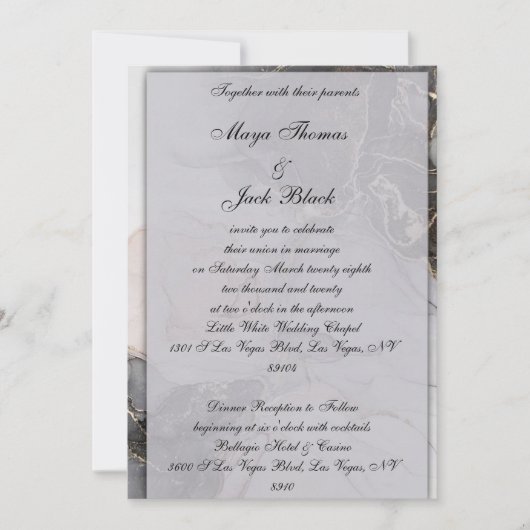 Uitnodiging voor klassieke bruiloft (Voorkant)