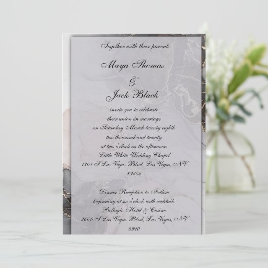 Uitnodiging voor klassieke bruiloft (Staand voorkant)