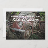 Uitnodiging voor klassieke Oude Clunker Birthday (Voorkant)