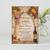 Uitnodiging voor klassieke wijn of vineyard bachel (Staand voorkant)